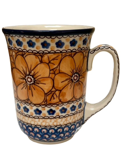Bistro Mug 17 oz Unikat Orange Flowers