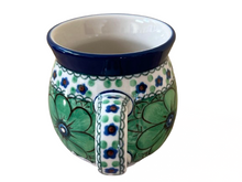 Load image into Gallery viewer, Bubble Mug 12 oz Unikat Green Flowers
