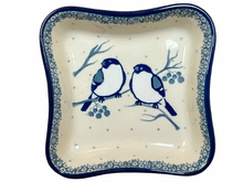 Load image into Gallery viewer, Shallow Fluted Bowl 4” Unikat Blue Birds
