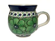 Bubble Mug 12 oz Unikat Green Flowers