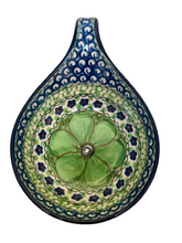 Load image into Gallery viewer, Spoon Rest 7&quot; Unikat Green Flowers
