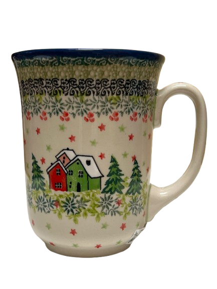 Bistro Mug 17 oz Unikat Christmas Cabin