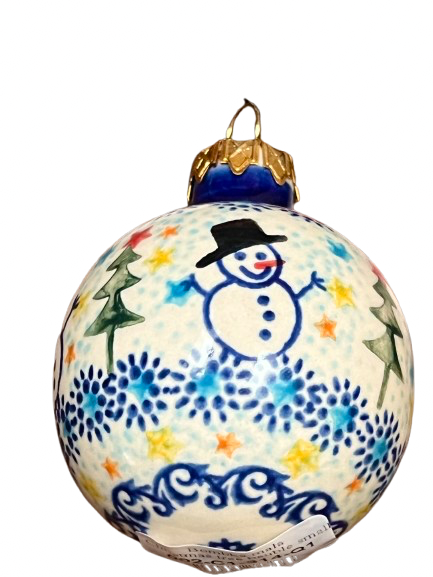 Christmas Ball Ornament Unikat Jolly Snowman