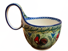 Load image into Gallery viewer, Bowl With Loop Handle 16 oz Unikat Happy Rooster
