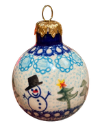 Christmas Ball Ornament Unikat Snowmen Happiness