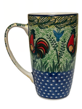 Load image into Gallery viewer, Latte Mug 12 oz UNIKAT Happy Rooster
