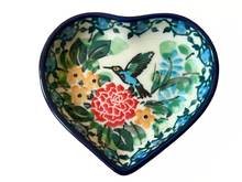 Load image into Gallery viewer, Heart Shaped Bowl 3" Unikat Hummingbird Beauty
