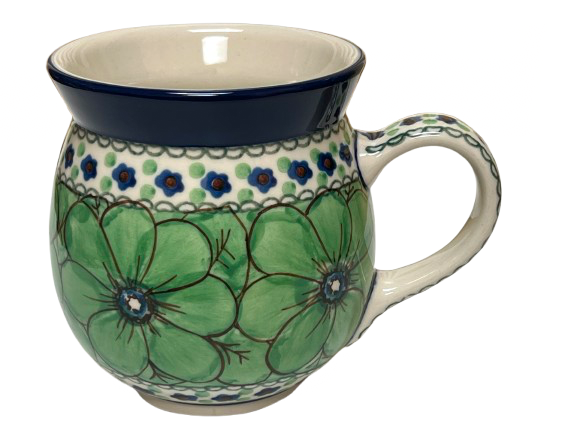 Bubble Mug 16 oz Unikat Green Flowers
