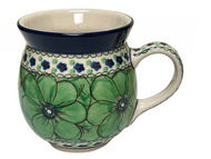Bubble Mug 16 oz Unikat Green Flowers