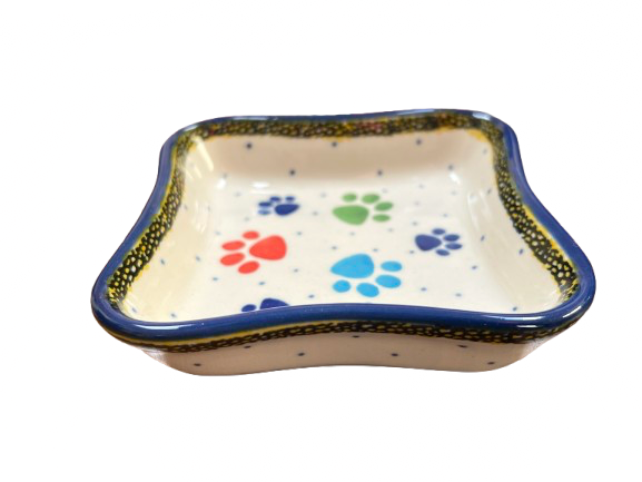 Shallow Fluted Bowl 4” Paw Prints