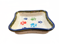 Shallow Fluted Bowl 4” Paw Prints