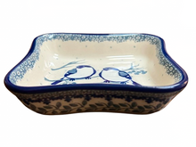 Load image into Gallery viewer, Shallow Fluted Bowl 4” Unikat Blue Birds
