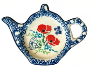 Tea Bag or Lemon Holder Red Poppy Garden