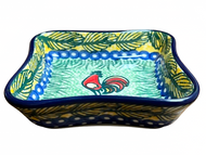 Shallow Fluted Bowl 4” Unikat Happy Rooster