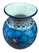 Load image into Gallery viewer, Bubble Vase Unikat Cobalt Flowers
