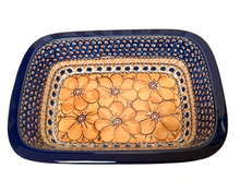 Load image into Gallery viewer, Rectangular Baker 10&quot; Unikat Orange Flowers
