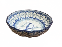 Load image into Gallery viewer, Scalloped Bowl 4.5&quot; Unikat Blue Birds

