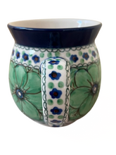 Load image into Gallery viewer, Bubble Mug 16 oz Unikat Green Flowers
