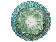 Load image into Gallery viewer, Fluted Pie Baker 10&quot; Unikat Green Lake Grass
