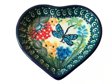 Load image into Gallery viewer, Heart Shaped Bowl 3" Unikat Happy Dragonfly
