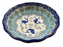 Load image into Gallery viewer, Scalloped Bowl 4.5" Deep Blue Sea
