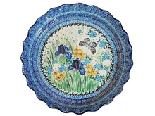 Load image into Gallery viewer, Fluted Pie Baker 10&quot; Unikat Butterfly Garden
