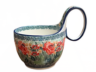 Bowl With Loop Handle 16 oz Unikat Summer Poppies Field