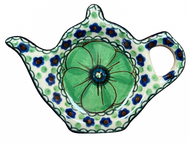 Tea Bag or Lemon Holder Unikat Green Flowers