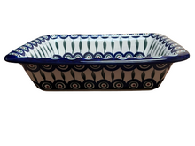 Load image into Gallery viewer, Rectangular Baker With Rim 11” Peacock
