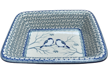 Load image into Gallery viewer, Rectangular Baker With Rim 11” Unikat Blue Birds
