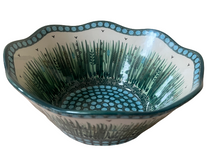 Load image into Gallery viewer, Wavy Edge Bowl 10” Unikat Green Lake Grass
