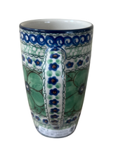 Load image into Gallery viewer, Latte Mug 12 oz UNIKAT Green Flowers
