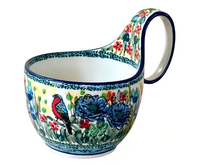 Load image into Gallery viewer, Bowl With Loop Handle 16 oz Unikat Garden Peace
