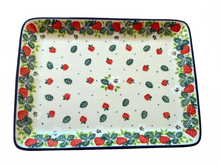 Load image into Gallery viewer, Rectangular Platter 9.5&quot; Strawberry Field
