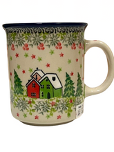 Load image into Gallery viewer, Straight Mug 8 oz Unikat Christmas Cabin
