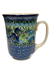 Load image into Gallery viewer, Bistro Mug 17 oz Unikat Blue Flower Bonanza
