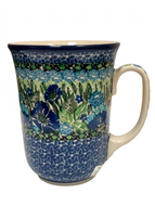 Bistro Mug 17 oz Unikat Blue Flower Bonanza