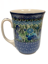 Load image into Gallery viewer, Bistro Mug 17 oz Unikat Blue Flower Bonanza
