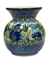 Load image into Gallery viewer, Bubble Vase Unikat Blue Flower Bonanza
