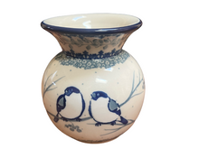 Load image into Gallery viewer, Bubble Vase Unikat Blue Birds
