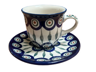 Cup with Saucer 7 oz Peacock