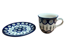 Load image into Gallery viewer, Cup with Saucer 7 oz Peacock
