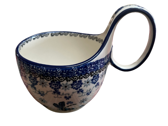 Bowl With Loop Handle 16 oz Dragonfly