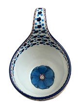 Load image into Gallery viewer, Bowl With Loop Handle 16 oz Unikat Cobalt Flowers
