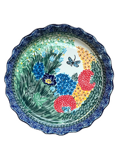 Load image into Gallery viewer, Fluted Pie Baker 10&quot; Unikat Happy Dragonfly

