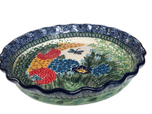 Load image into Gallery viewer, Fluted Pie Baker 10&quot; Unikat Happy Dragonfly
