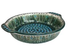 Load image into Gallery viewer, Round Baker with Handles 9&quot; Unikat Green Lake Grass
