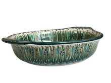 Load image into Gallery viewer, Round Baker with Handles 9&quot; Unikat Green Lake Grass
