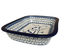 Load image into Gallery viewer, Rectangular Baker 11&quot; Unikat Blue Birds
