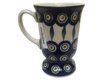 Load image into Gallery viewer, Pedestal Mug 8 oz Peacock
